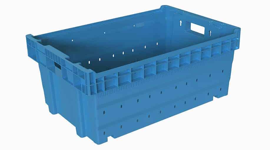 Viss 3 x 32 Litre Foldable Crate Plastic Storage Box Basket Mushroom 